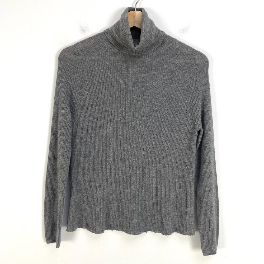 NEIMAN MARCUS Womens Small Cashmere Collection Gray Turtleneck Knit Sweater